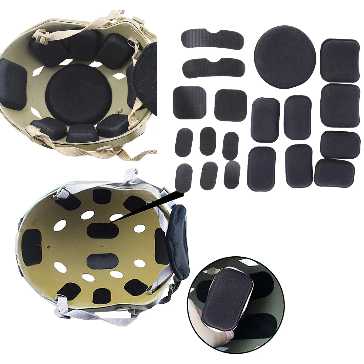 Tactical Fast Helmet Inner EVA Cushion Pad With Hook Sticker Outdoor Gear Helmet Accessory Sponge Pad