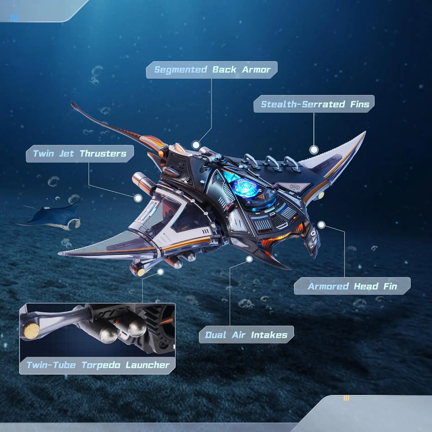 Robotime Rokr Manta Ray Kits de modelos de plástico mecánicos para adultos para construir rompecabezas 3D decoración Idea de regalo para coleccionistas de juguetes hombres