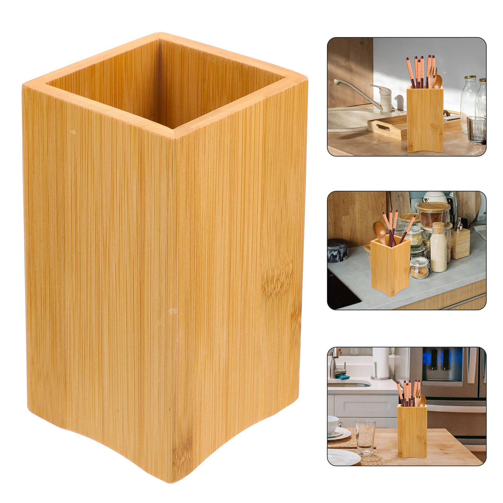 

Bamboo Utensil Holder Chopstick Draining Rack Kitchen Cutlery ganizer Spoon Storage Box Premium Material Long Term Use Modern