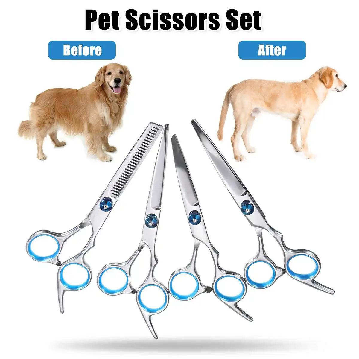 Stainless Steel Pet Grooming Scissors, Puppy Hair Trimmer, Cat Hair Thinning Shear, Dog Cutting, Animal Barber, Cutting Tool