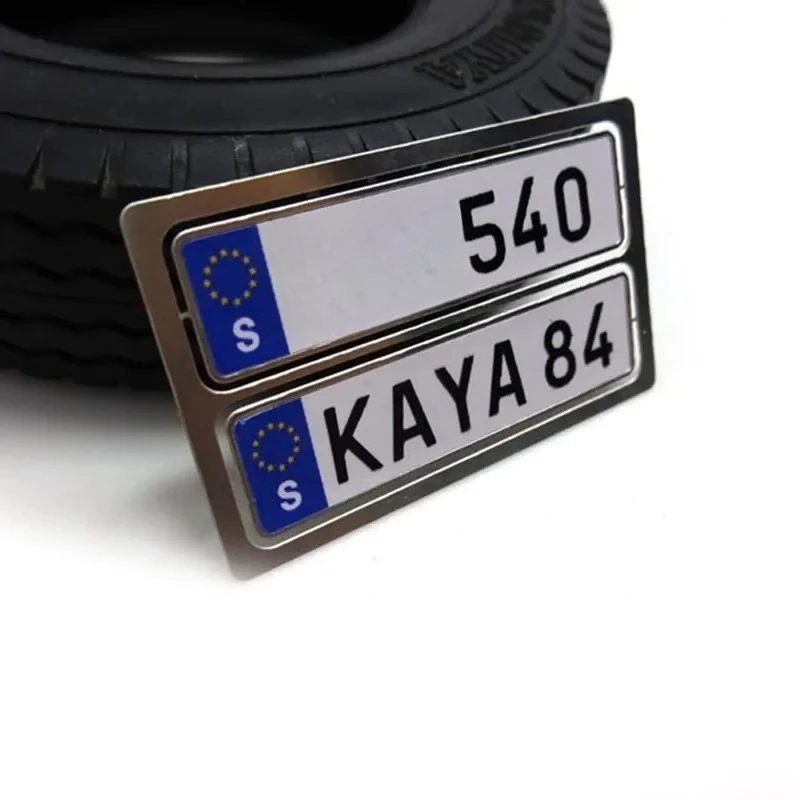 Digital Metal License Plate Decorate for 1/14 Tamiya RC Truck For scania For man For volvo