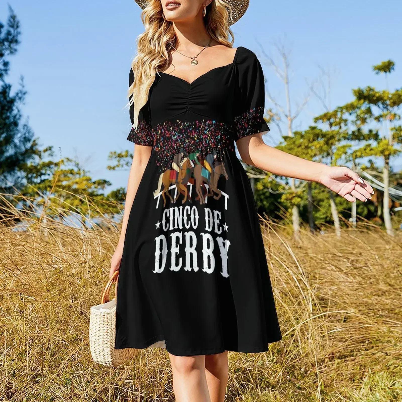 Cinco De Derby Kentucky Horse Race TShirt Funny Mexican Sleeveless Dress women's dresses luxury Dress