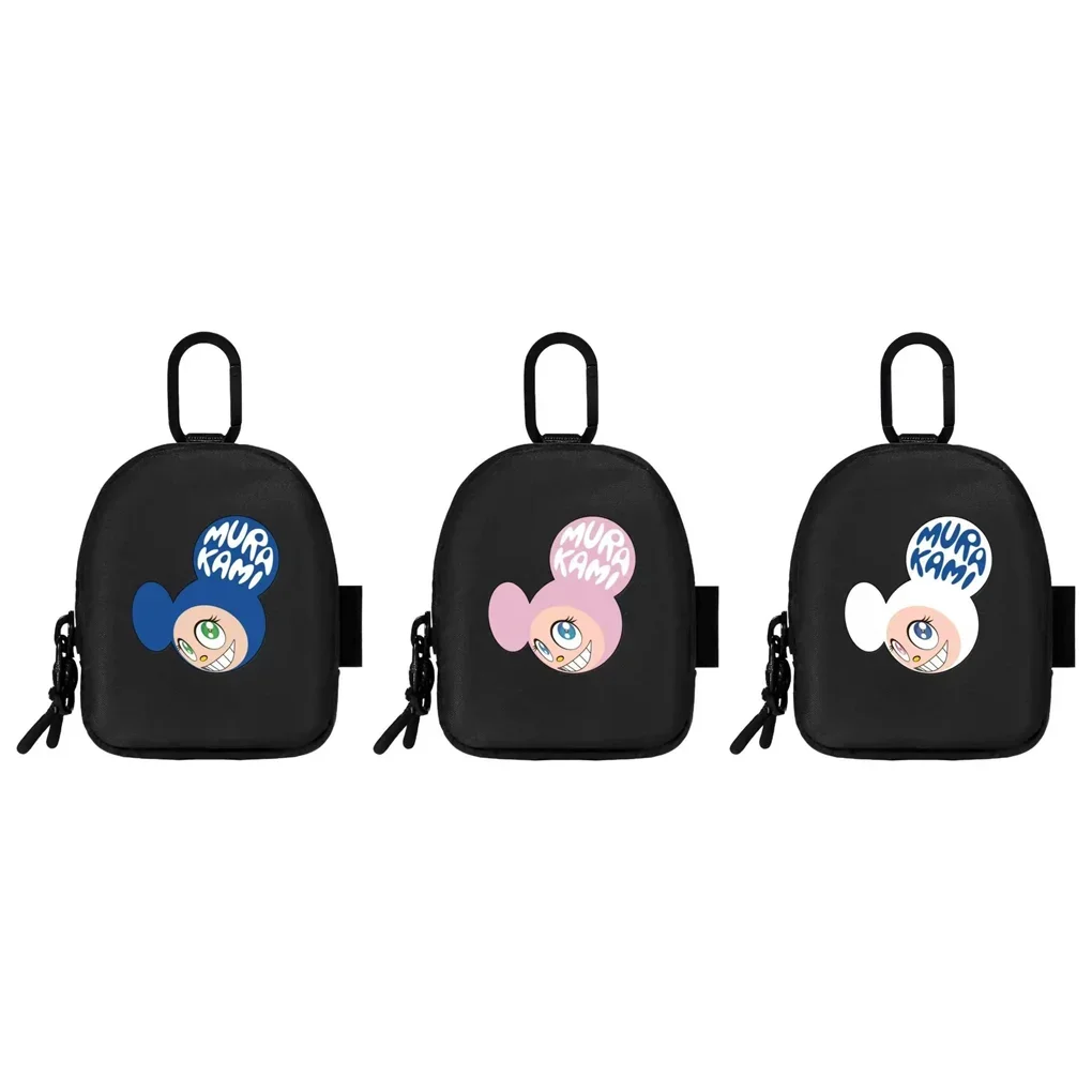 

Cartoon Mouse Black Earphone Earbuds Mini Storage Zipper Bag Coin Purse