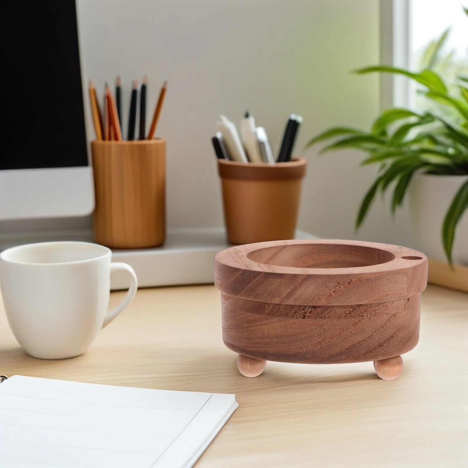 

Wooden Cup Holder For Countertop Natural Wood Single Cup Organizer For Party Coffee Bar Guest Bathroom Desktop Storage Rack