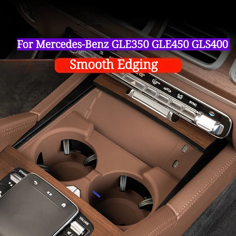 Car Center Console Cup Holder Mat Silicone Cover for Mercedes-Benz GLE350 GLE450 GLS400 Interior Modification Accessories