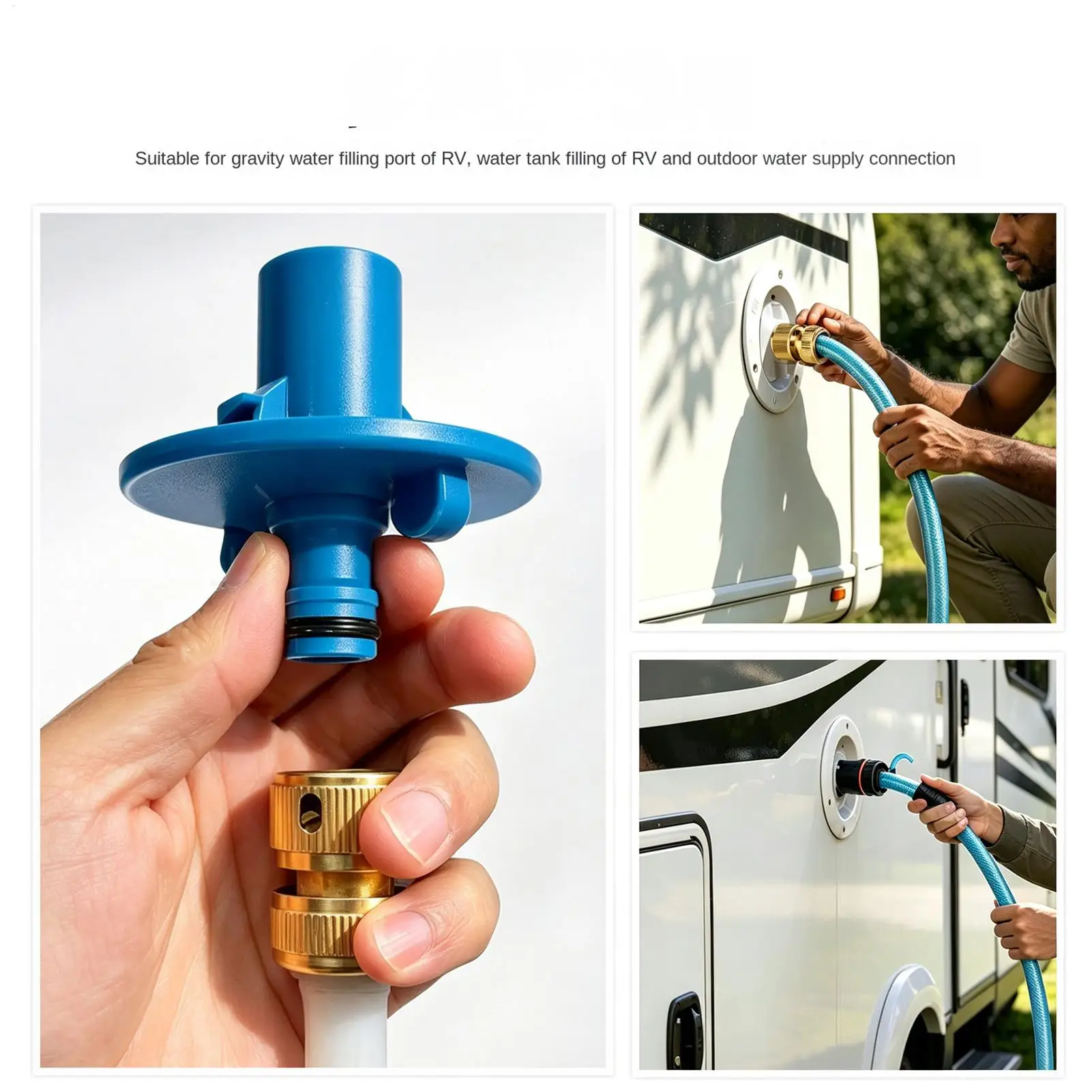 RV Water Inlet Valve Leak-Proof Freshwater Fill Tank Pipe Fittings RV Water Connection Fittings For Camping City Hookup Outdoor
