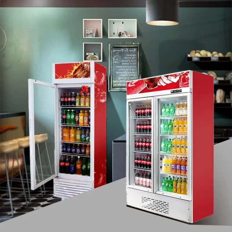Refrigerator Display case Upright Showcase Refrigerator Drink Glass Door Beverage Cooler Refrigerator for Convenience Store