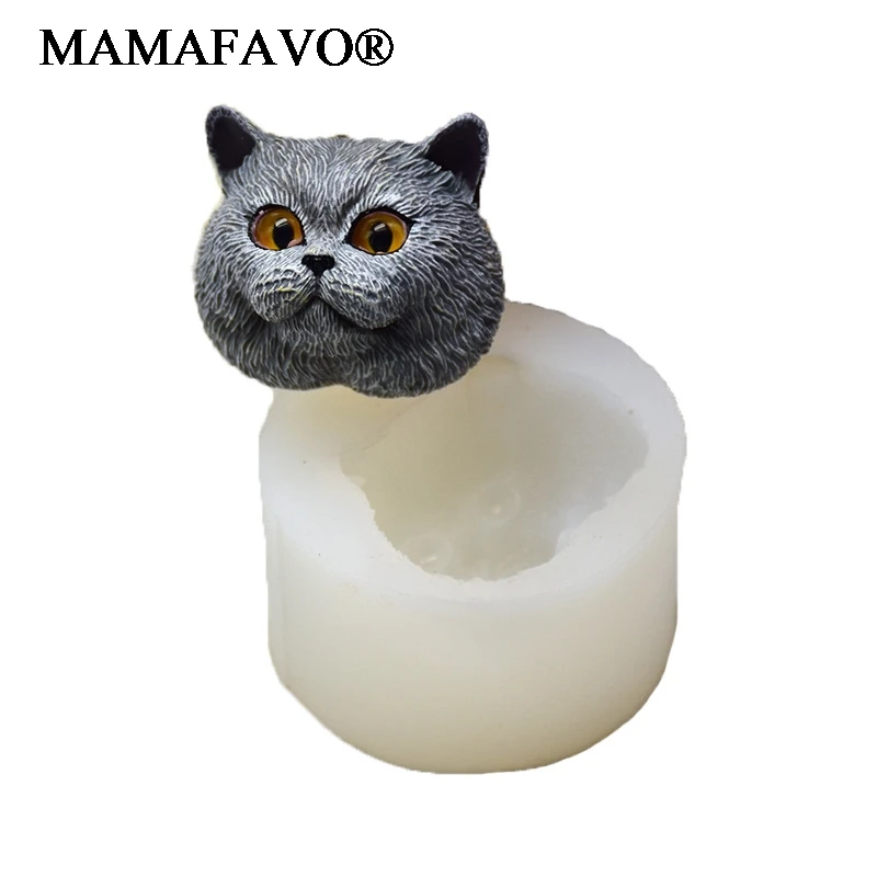Silicone Mold Short-haired Cat Shaped Handmade Chocolate Soap Mold Fondant Cake Decoration Tool DIY Biscuit Mold Food Safe F032