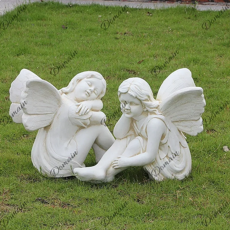 European Outdoor Garden Decoration Creative Fairy Statue for Lawn Courtyard Steps Patio
