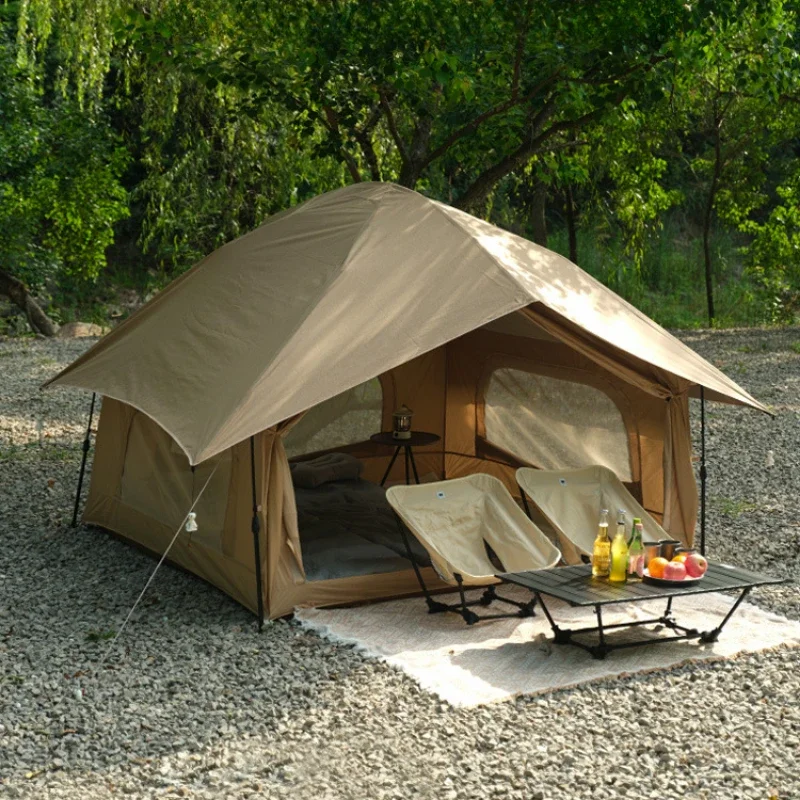 

Camping Tent Portable Large Space Waterproof Sunshade Shelter Cabin Tent Fiberglass Pole Outdoor Travel Camping Home Shelter Mes