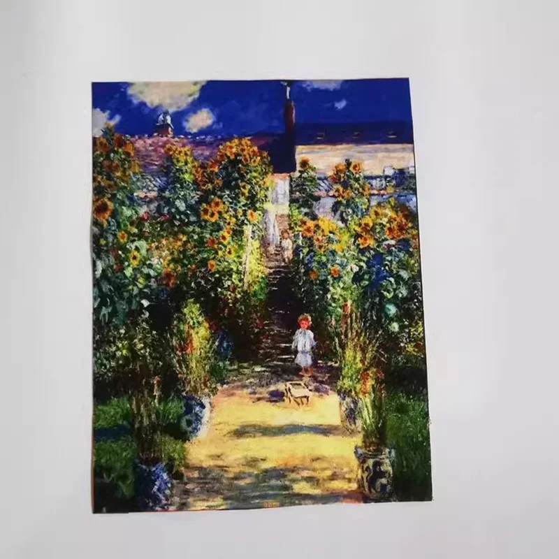 DIY Sewing Patchwork Oil Painting Hand Dyed Assorted Cotton Canvas Printed Quilt Home Textile Decor Fabric 15x20cm