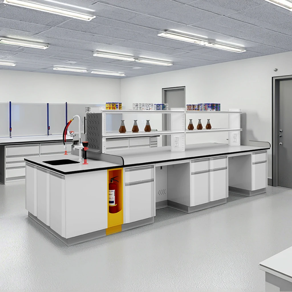 Modern Steel  Lab School Scientific Bench Hospital Workbench for Biological Workstation Chemical Resist Lab Furniture Work Table