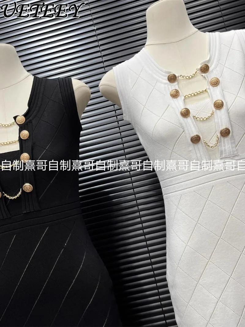 فستان أنيق على الطراز الفرنسي بدون أكمام مفرغ للنساء فساتين قصيرة ضيقة فاخرة ومثيرة بقصة ضيقة