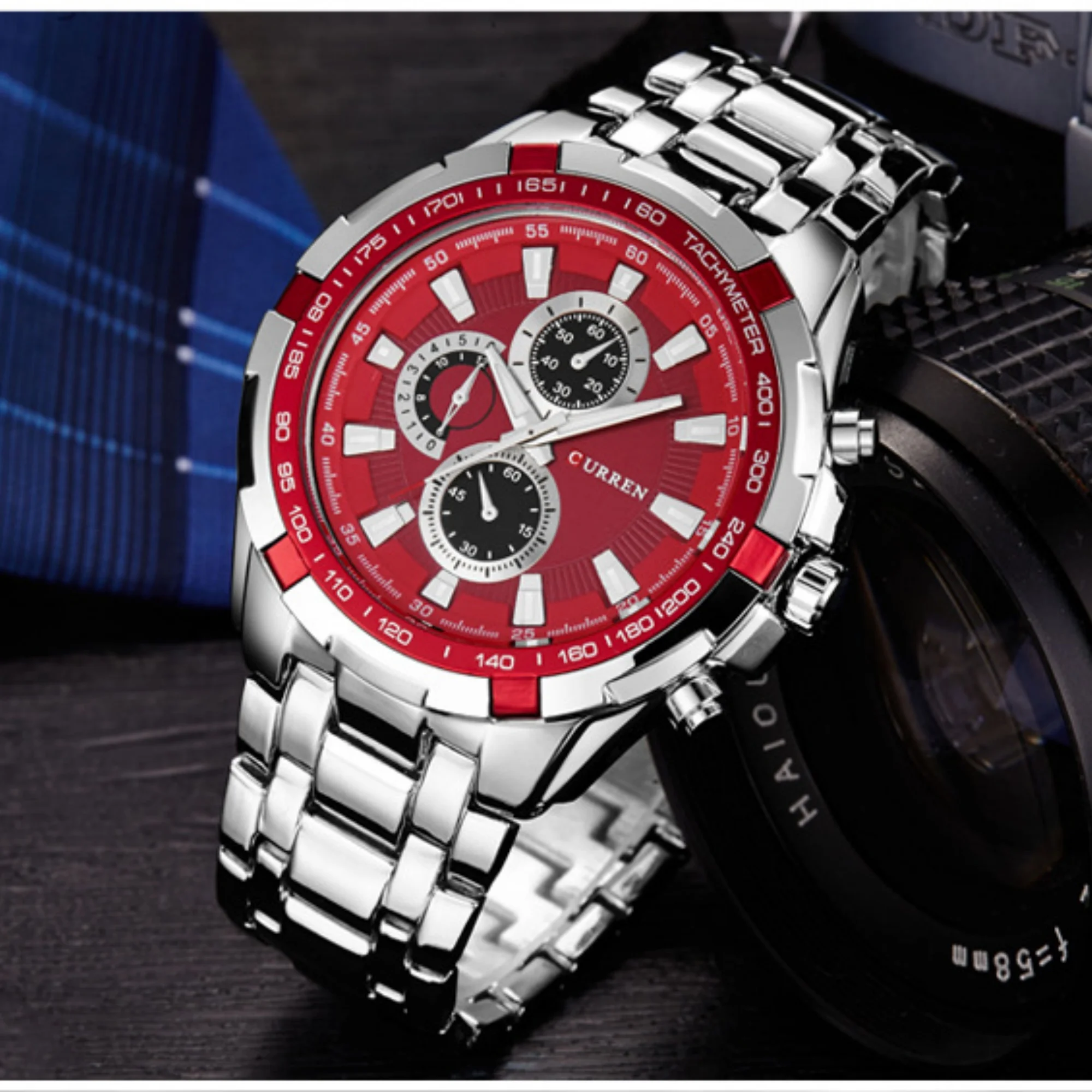 CURREN Men Round Quartz Watch Band Sports Business Wristwatch Luxury Fashion Gift For Gentlemen Daily Outdoor Wear