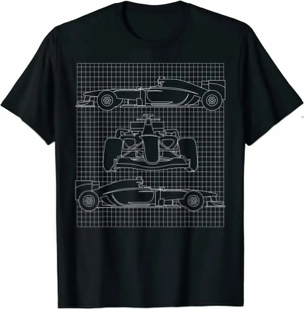 NEW SALE!!! Formula Racing Car Silhouette Mechanical Engineering Draw Tee ShirtsAnime Pattern Clothing Y2K SummerUnisex T-shirts