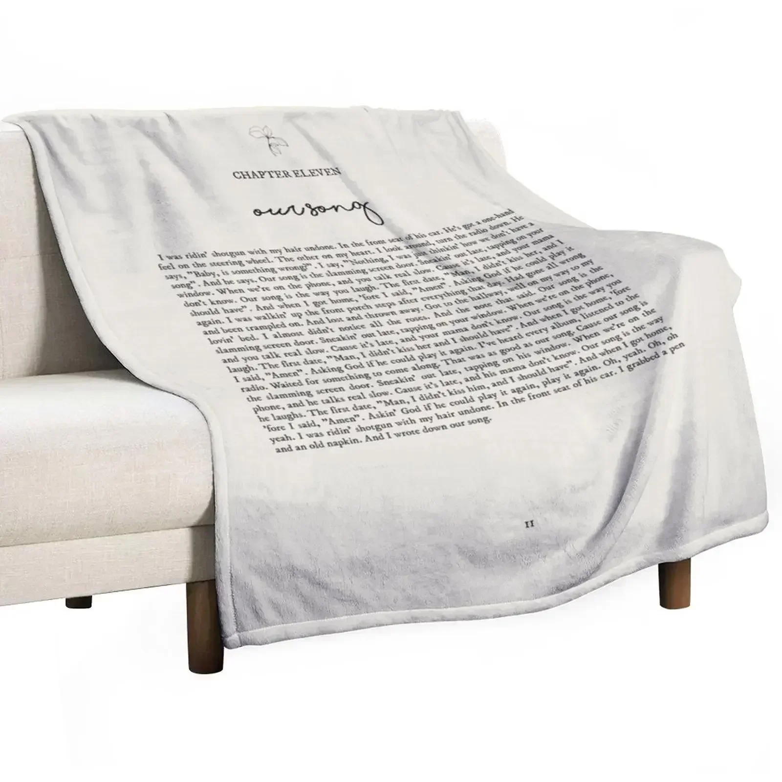 Our Song Lyrics Throw Blanket Cozy Home Blanket Gift for Christmas Holiday