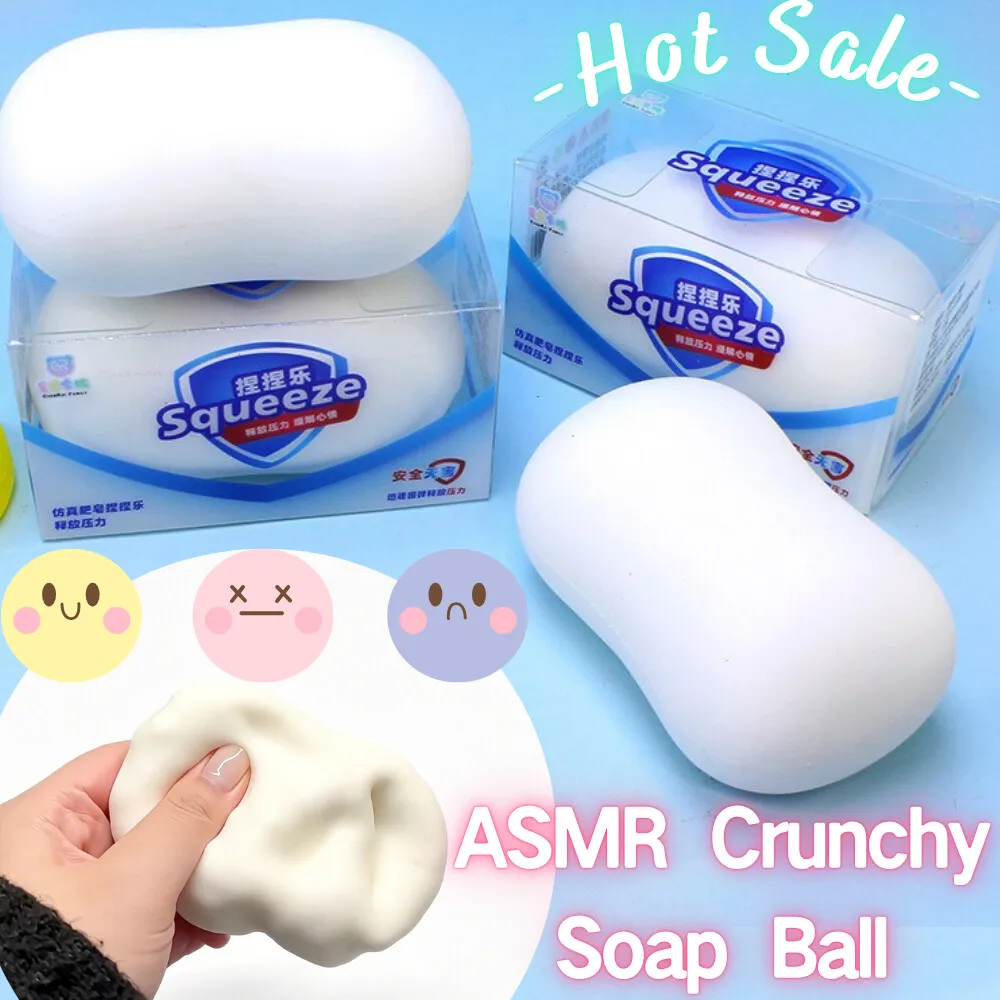 

Crunchy Soft Squishy Toy, Simulated White Soap Slime Fidget Toy, Square Cube Ornament, Soft Slow Rebound Stress Relief Soap Gift
