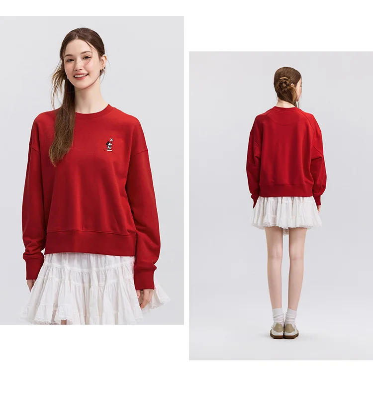 Semir Oversize Hoodie Women Spring Embroidered Split Basic Layer Trendy Pullover Casual Loose Comfortable Stylish Top
