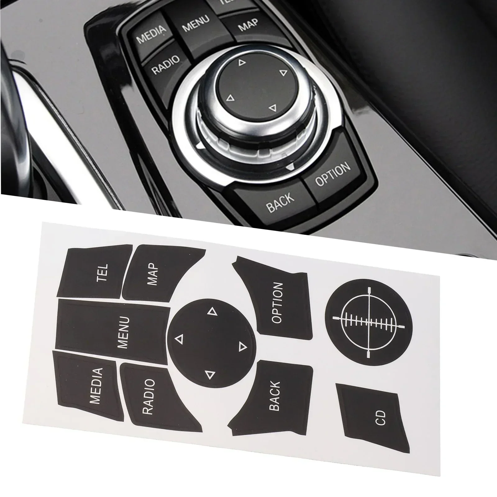 Button Repair Decal Easy to Clean iDrive Button Repair Decal Sticker for BMW F30 F31 F34 E90 E92 E93 2009 2015