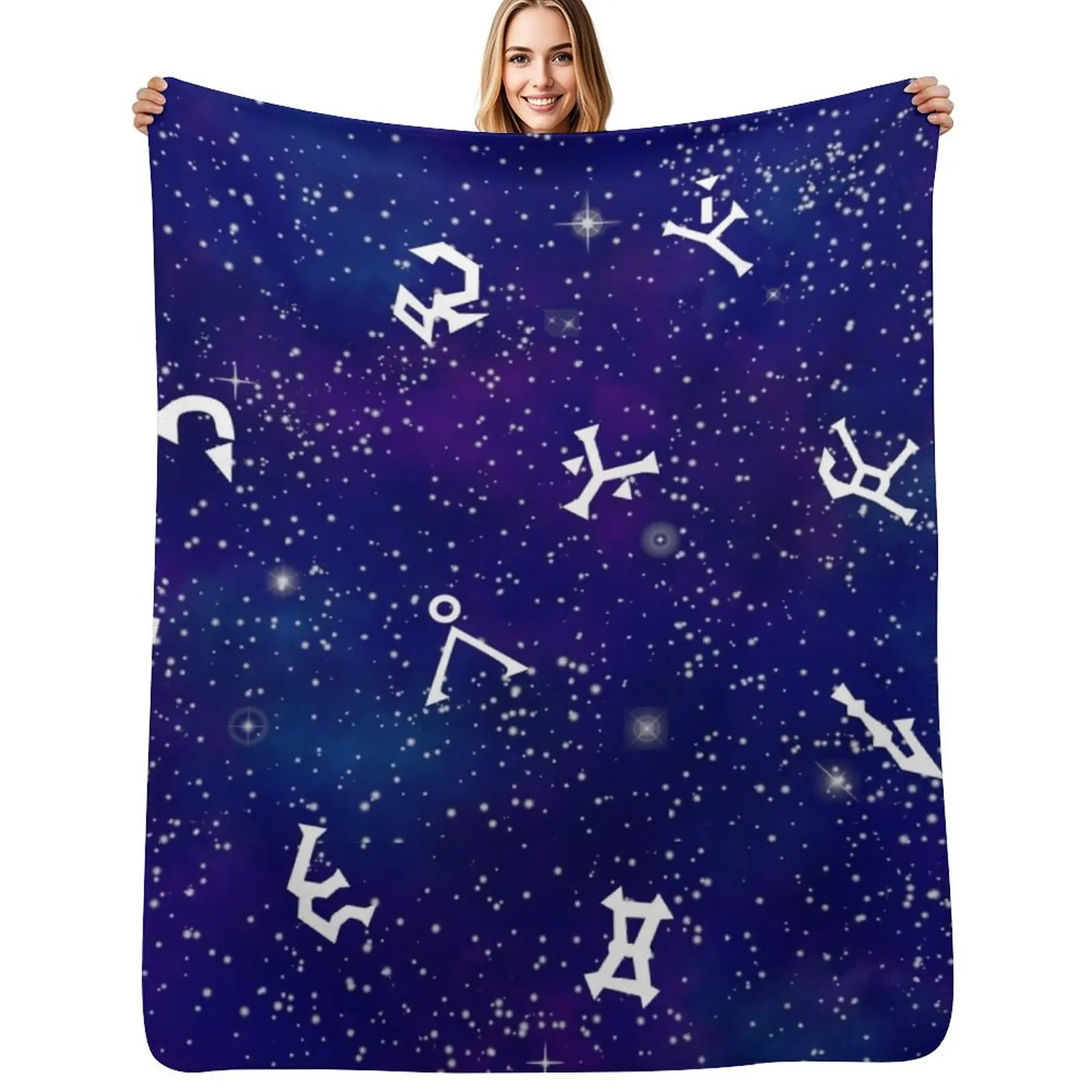 

Stargate galaxy glyphs Throw Blanket Heavy Furry Thins Tourist Blankets