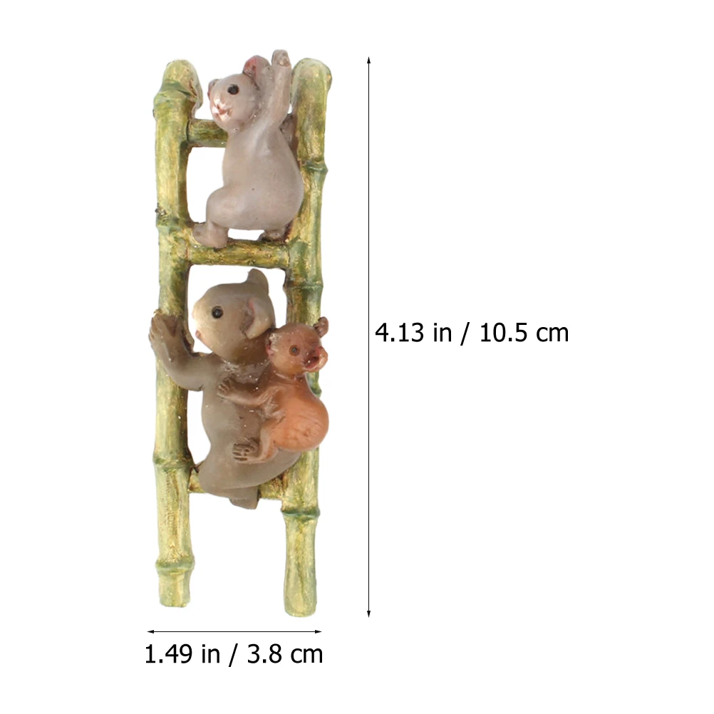 

2Pcs Climbing Koala Statues Miniature Potted Plant Decoration Small Resin Figurines Unique Garden Embellishment Realistic Bonsai