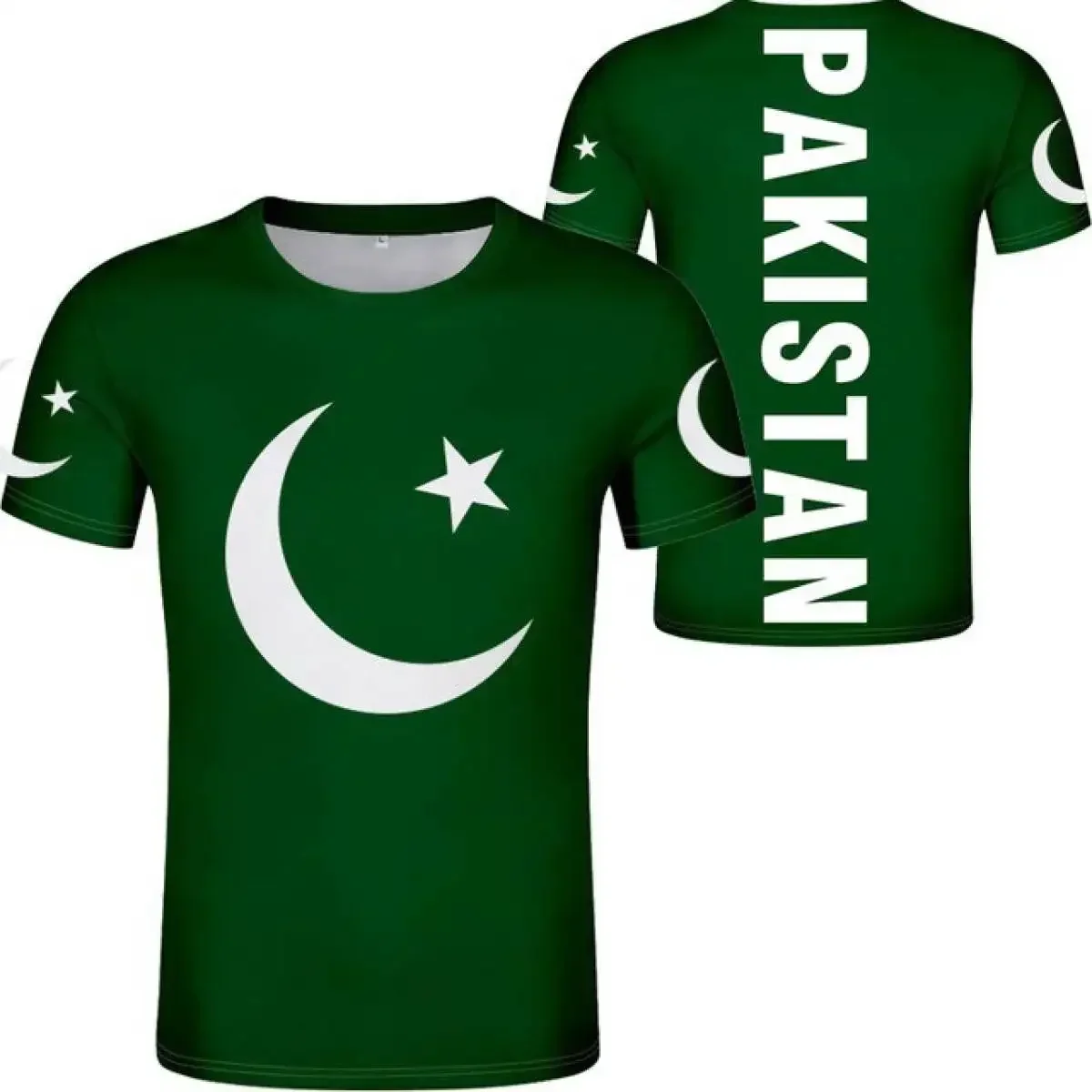 Pakistan Flag & Coat of Arms Graphic Tee Summer Casual Pullover Men\'s Fashion Loose T-shirts Boys Oversized Short Sleeve Tops