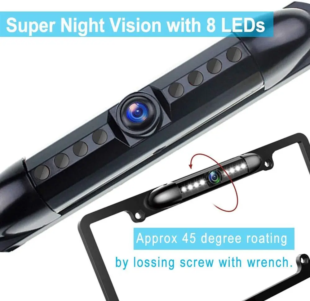 170 ° عرض إطار لوحة ترخيص الولايات المتحدة العالمي كاميرا احتياطية مقاومة للماء IR LED للرؤية الليلية HD زاوية واسعة لوحة ترخيص الرؤية الخلفية #2