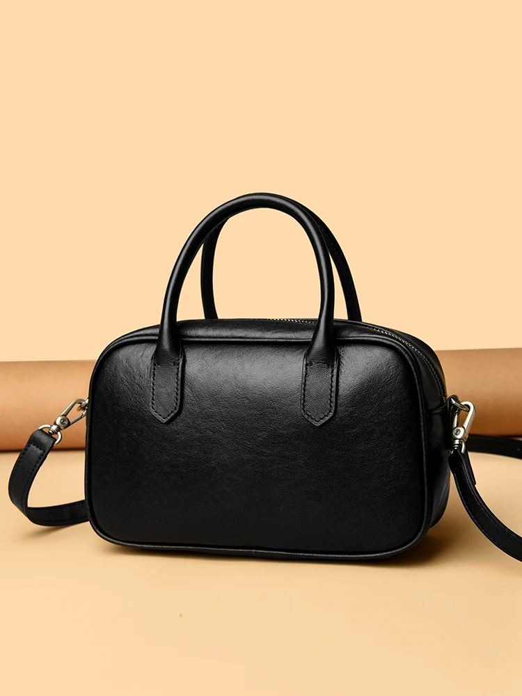 

Сумка для боулинга из натуральной кожи, женская сумка из мягкой кожи, винтажная сумка на одно плечо, сумка через плечо из воловьей кожи с верхним слоем