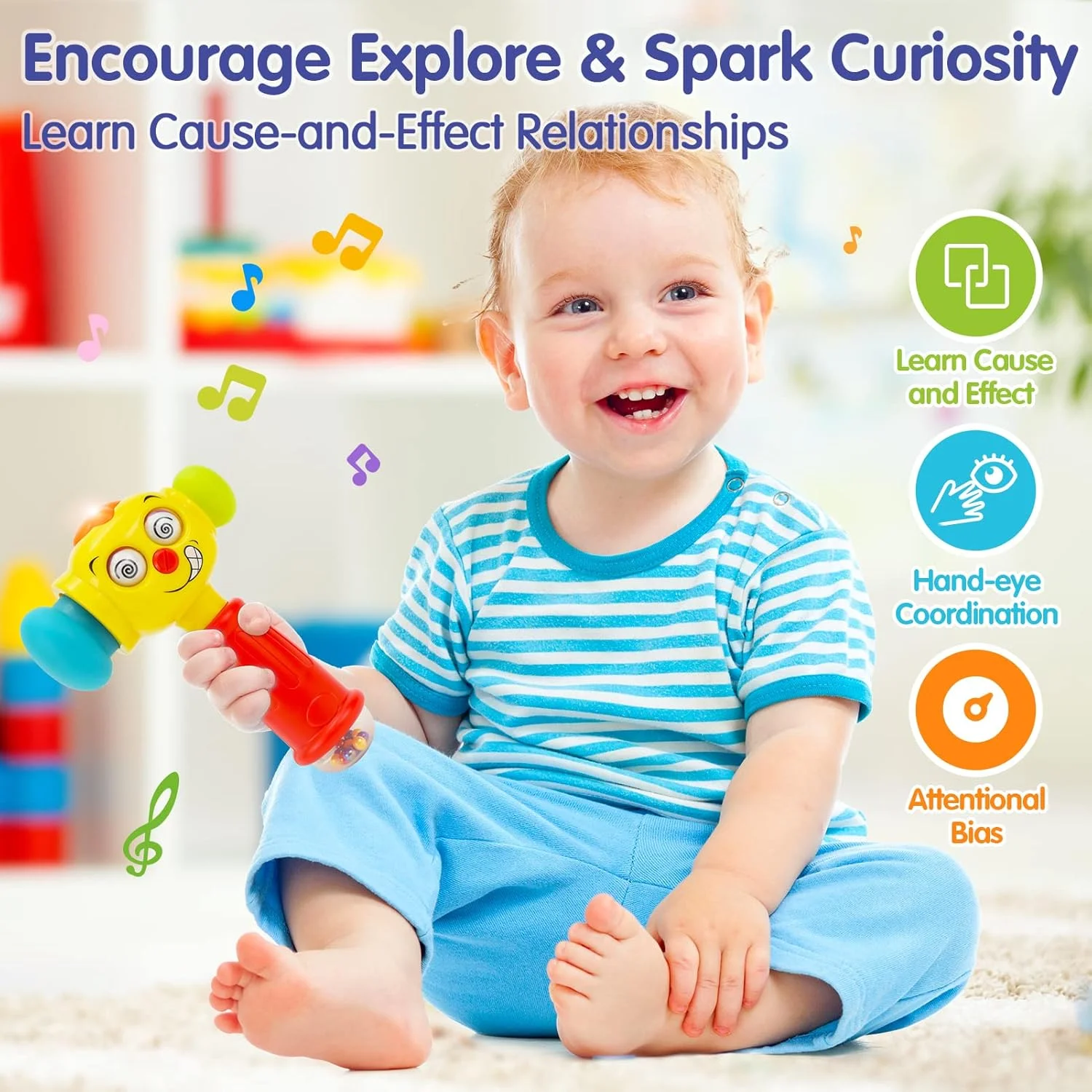 

Toys for 1 Year Old Boy Birthday Gift - Hammer Baby Toys 12-18 Months, Musical 1 Year Old Toys with Light Flashing, Toys for 1 +