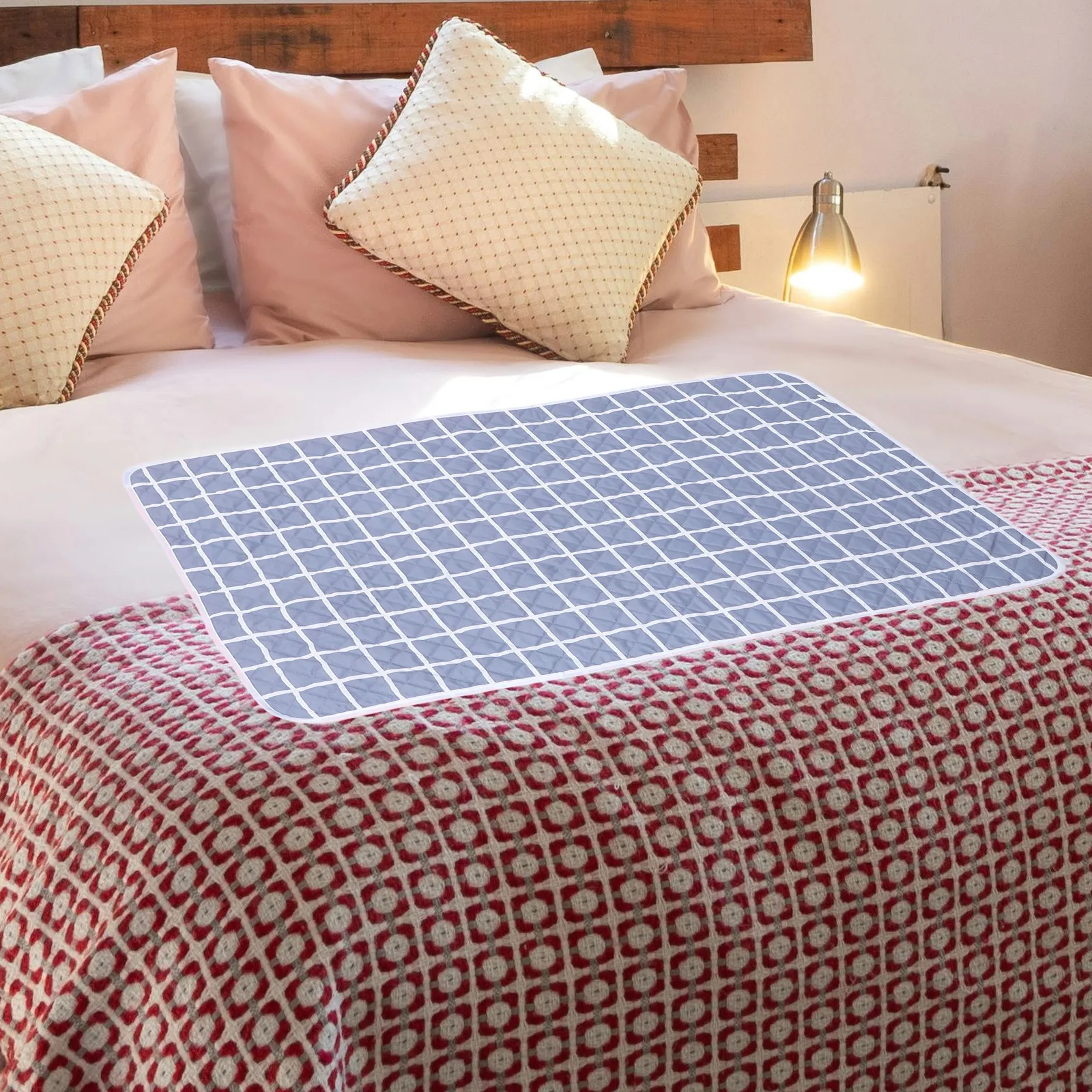 Tappetino per letto impermeabile antiscivolo grande lavabile Tappetino di protezione per l'enuresi assorbente Protezione per materasso scozzese riutilizzabile per adulti