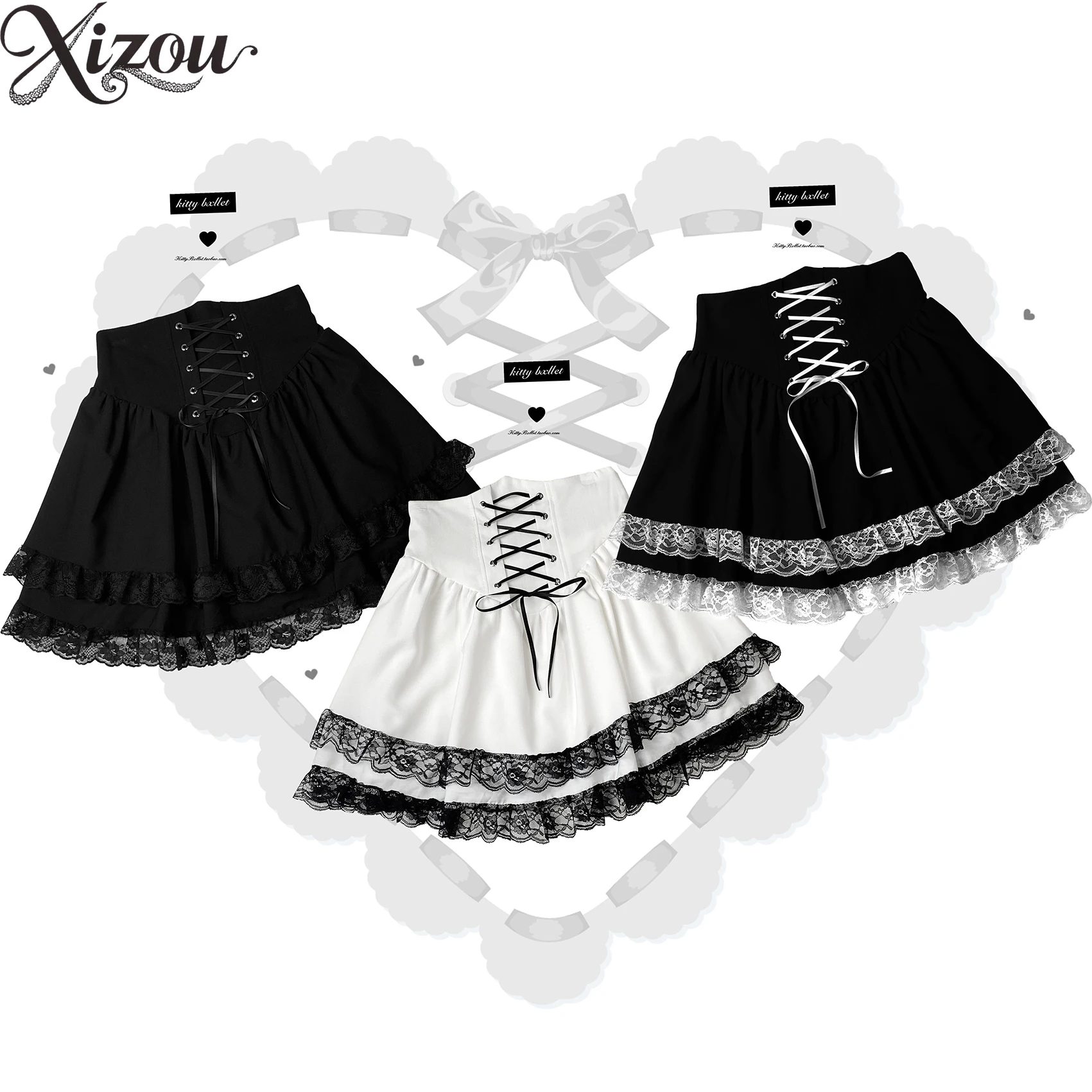 

2025 Japanese Short Skirt Mine Series Gothic Lolita Lace Strap High Waist Mini Skirt Ruffle Y2K Sweet Punk Dating Party Slim Fit