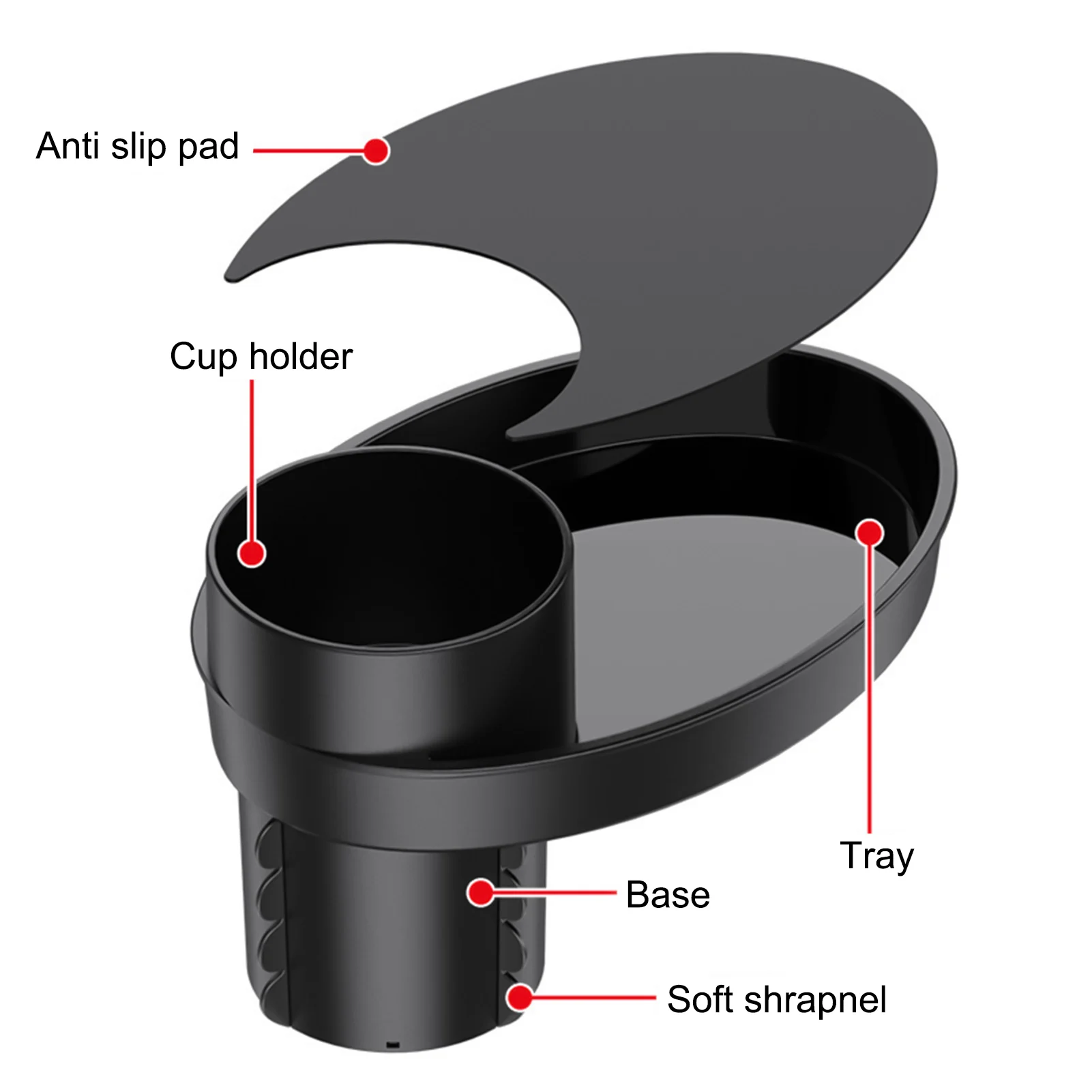 Cup Holder Tray for Car Seats Quick to Install with Expandable Base Storage Tray Suitable for Kids Travel Outing