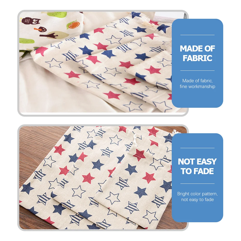 

6Pcs Drawstring Storage Bags Cotton Linen Compact Organizer for Travel Clothes Socks Underwear Travel Toiletry Bag