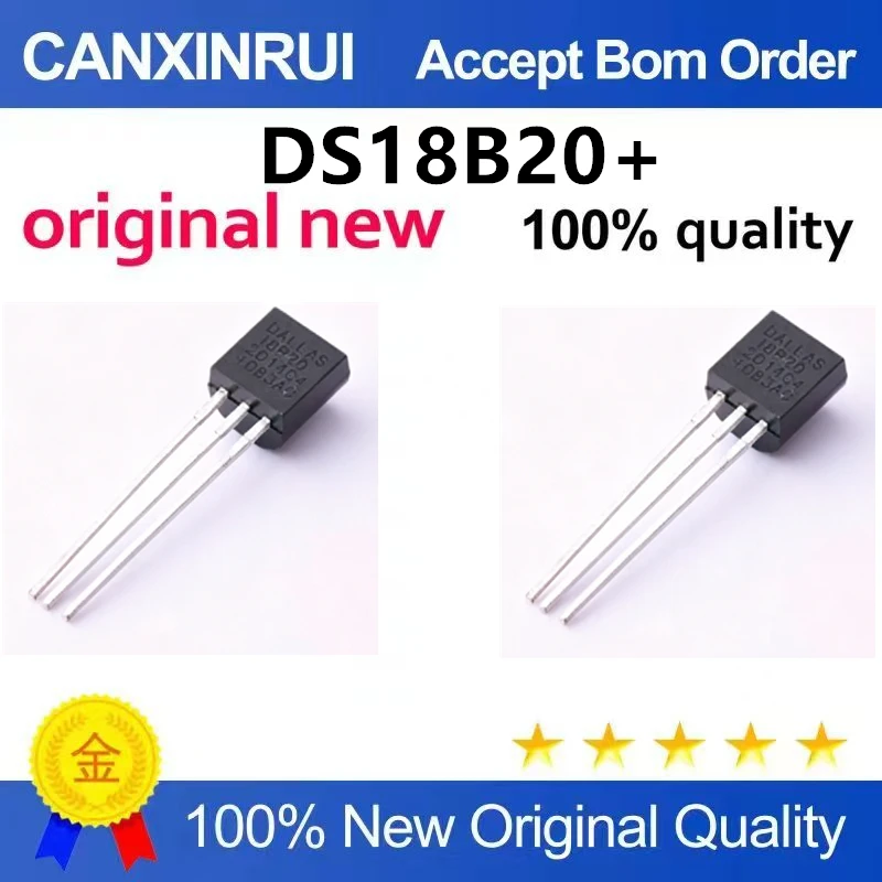 (5-100pieces)New stock DS18B20 programmable digital thermometer/temperature sensor temperature acquisition TO-92