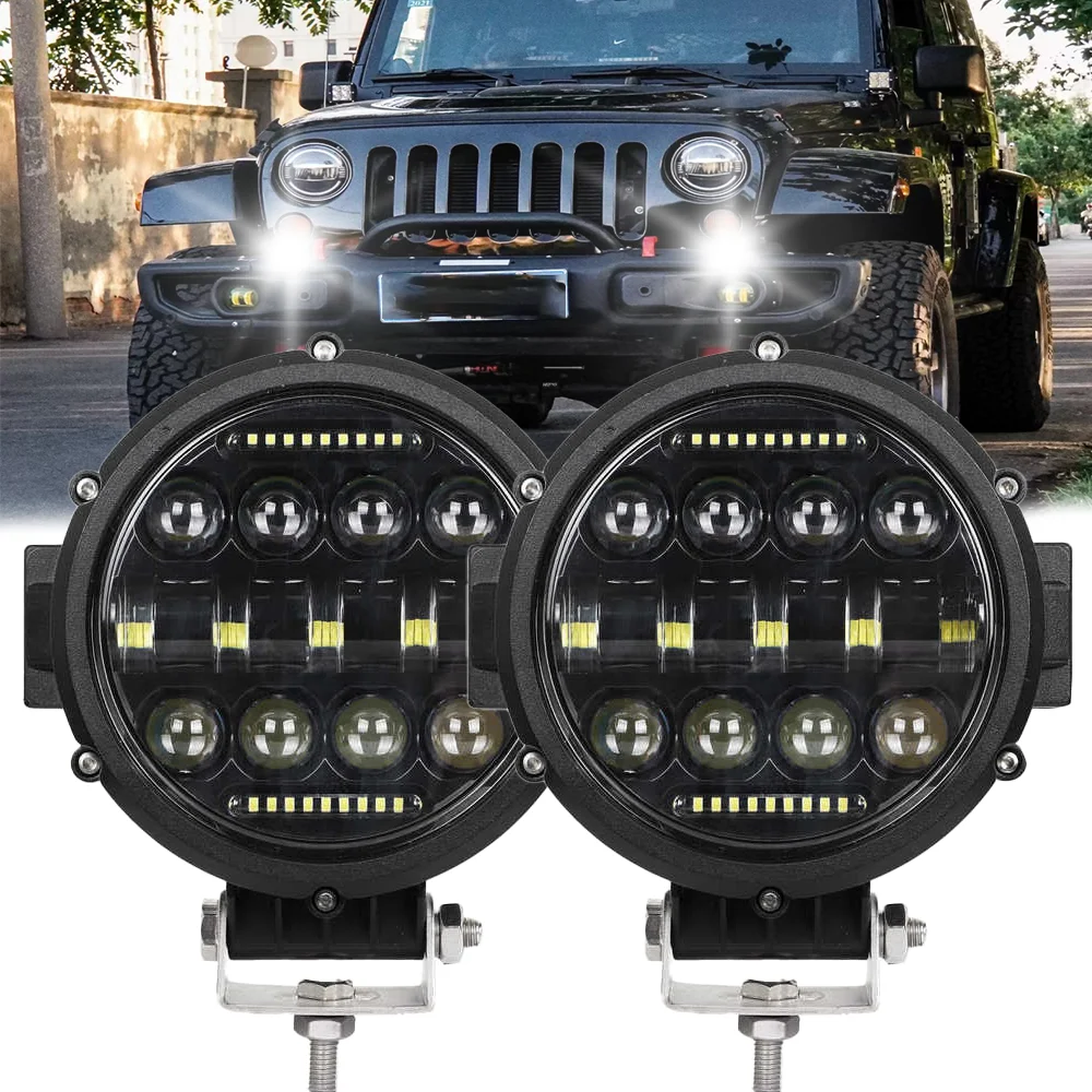 

Super Bright Daytime Running Light 7 Inch White Band Driving Lamp for Jeep Offroad Boat 4X4 Truck Tractor ATV SUV Fog Lamp