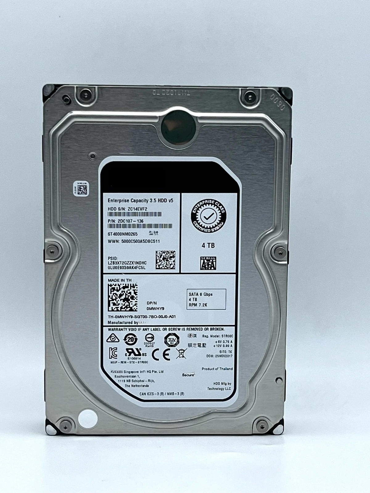 NEW MWHY9 0MWHY9 ST4000NM0265 Seagate Exos 7E8 4TB SATA 6Gb/s 3.5