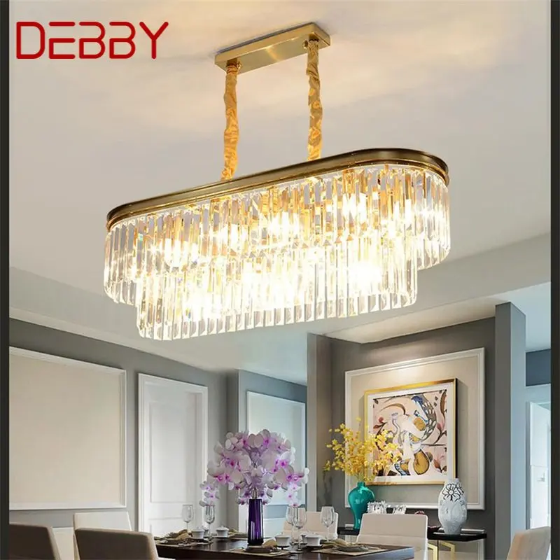 

DEBBY Chandelier Gold Luxury Oval Pendant Lamp Postmodern LED Lighting Fixture for Home Living Dining Room