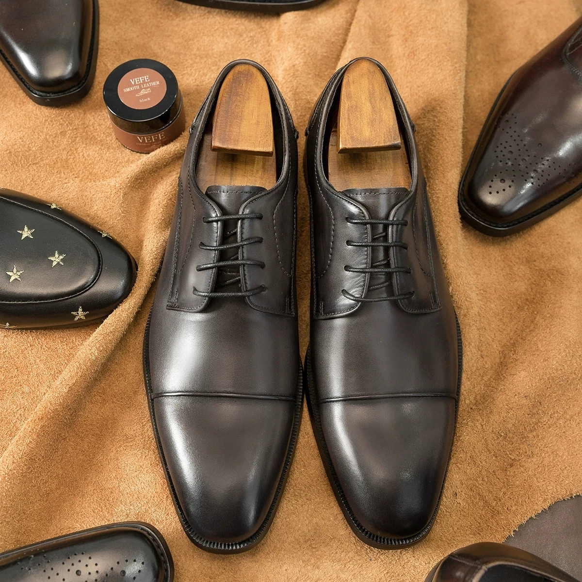 

Italian Luxury Genuine Leather Mens Oxfords Dress Shoes Handmade Quality 2025 Retro Elegant Gray Wedding Social Shoes for Male