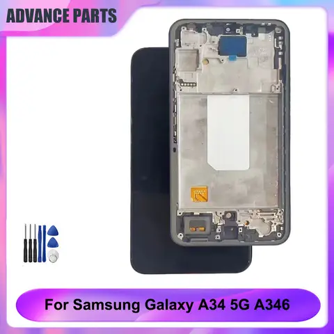 Pour Samsung Galaxy A34 5G A346B A346U A346E écran tactile LCD avec cadre pour remplacement d'affichage SM-A346