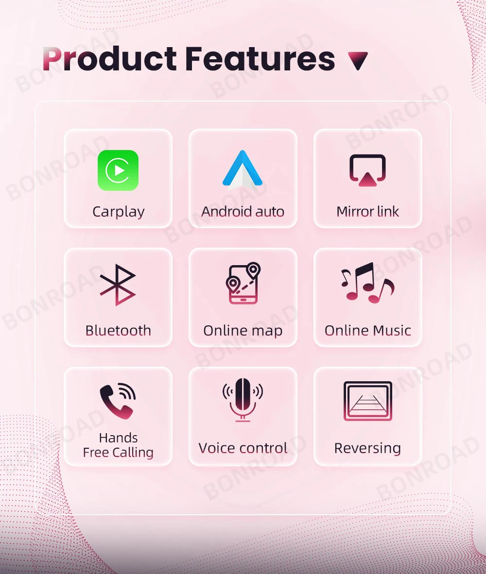 Bonroad drahtloses carplay android auto adapter für audi a3 8v 2012-2018 spiegel link airplay bluetooth gps navigation – Detail 2