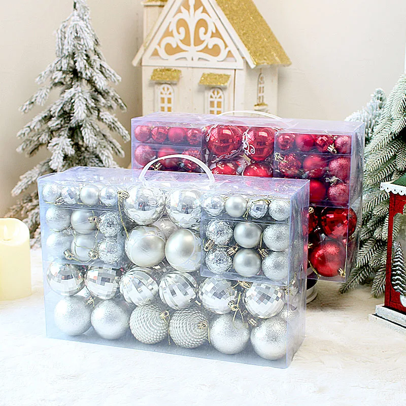 

100pcs Christmas Balls, Boxed Pendants, Electroplated Balls, 2025 Christmas Decorations Home Decor Xmas Tree