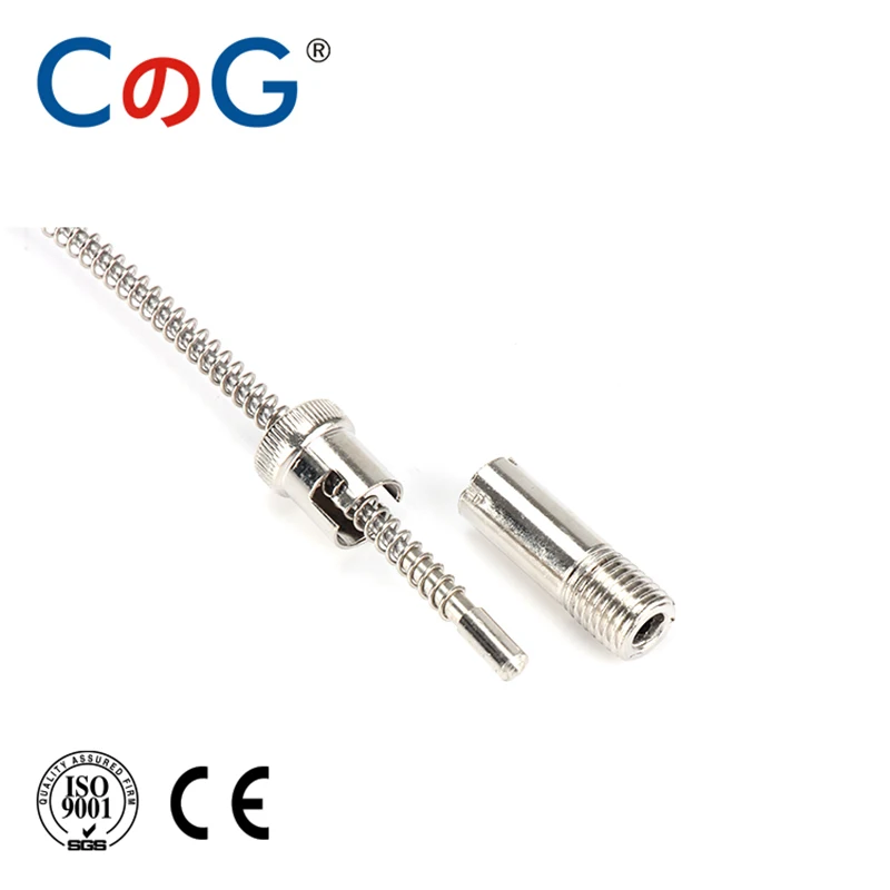 WRNT-01 1m 2m 3m 5m 7m Bayonet M8*1.25 K Type  J Compression Spring shielded wire Thermocouple Temperature Sensor