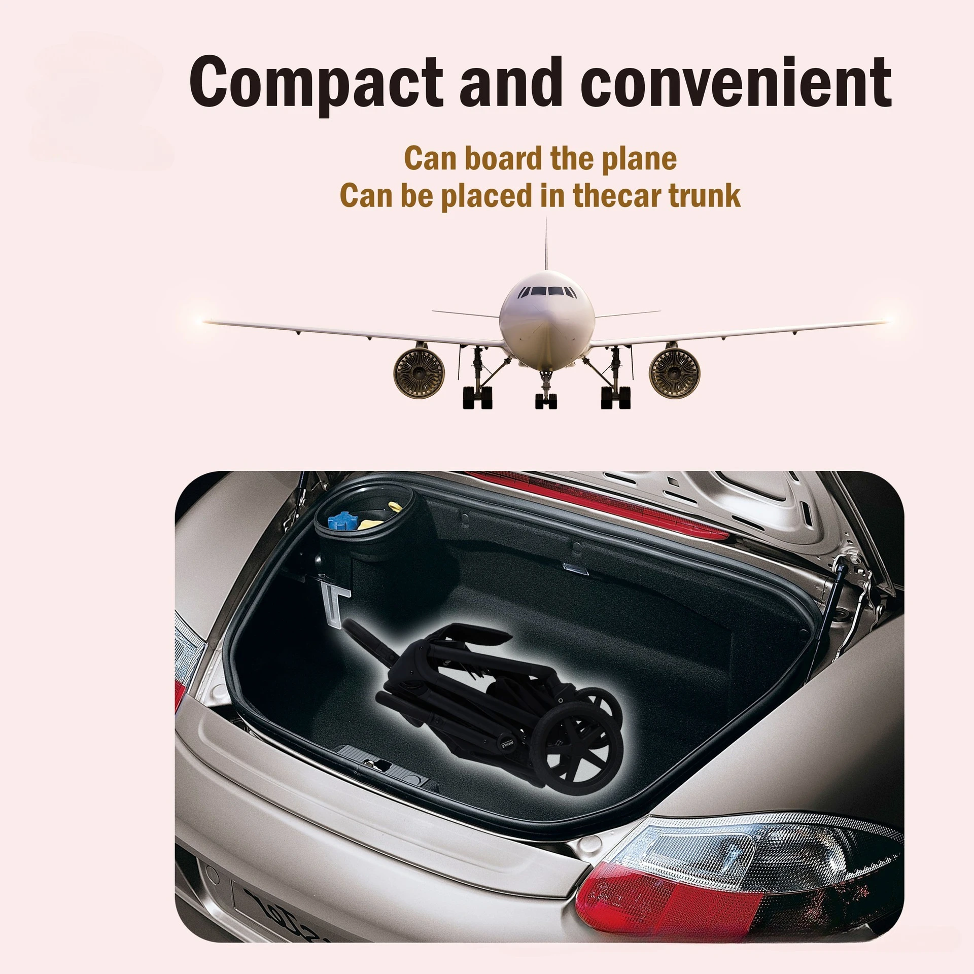 Cochecito de bebé ligero 2 en 1 con función sentada y tumbada Cochecito de bebé recién nacido que absorbe los golpes Cesta para dormir bidireccional