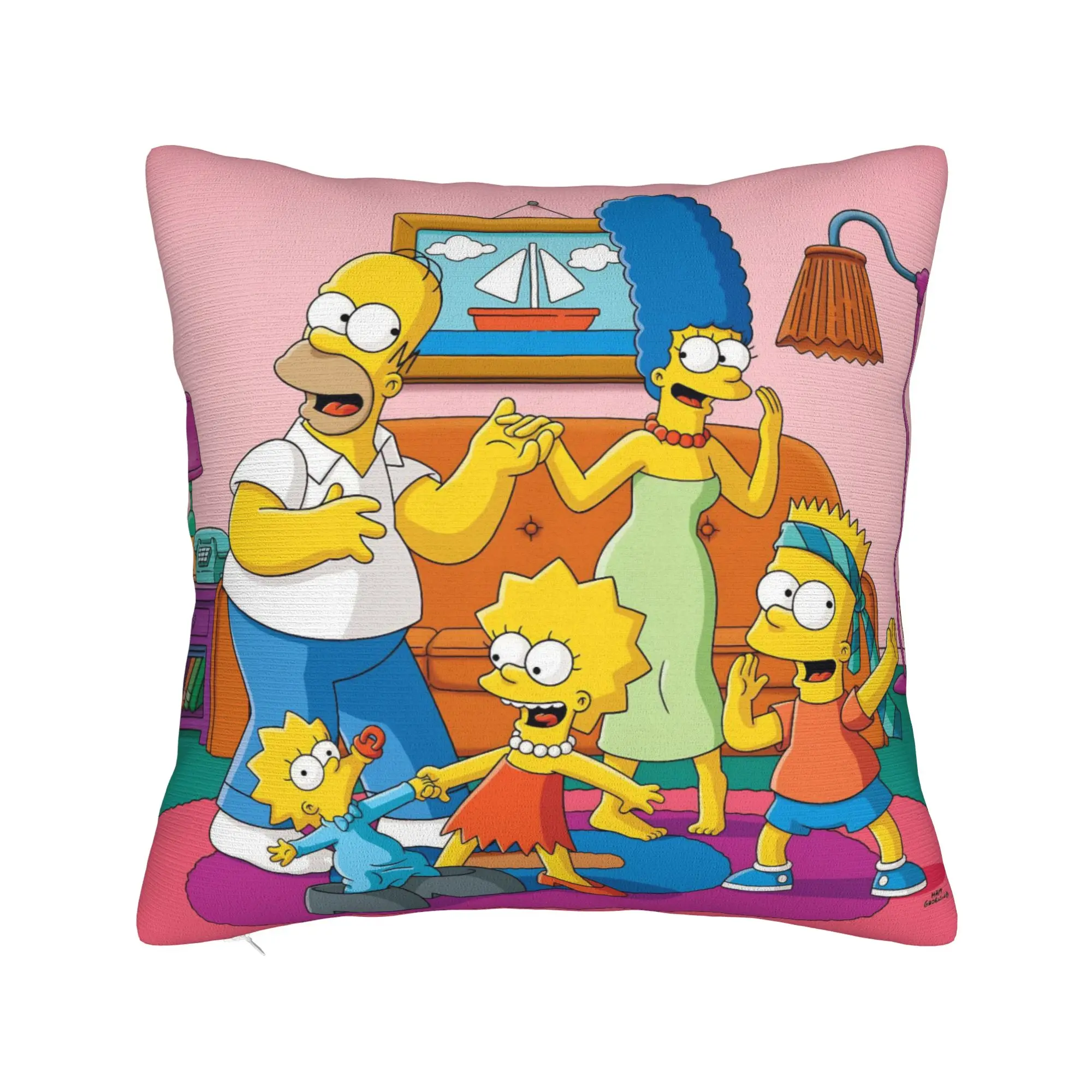 Decorative Pillowcases Anime S-Simpsonss Cartoon  Stuff Living Room  Pillow Case Cover Square Style Multi-Size