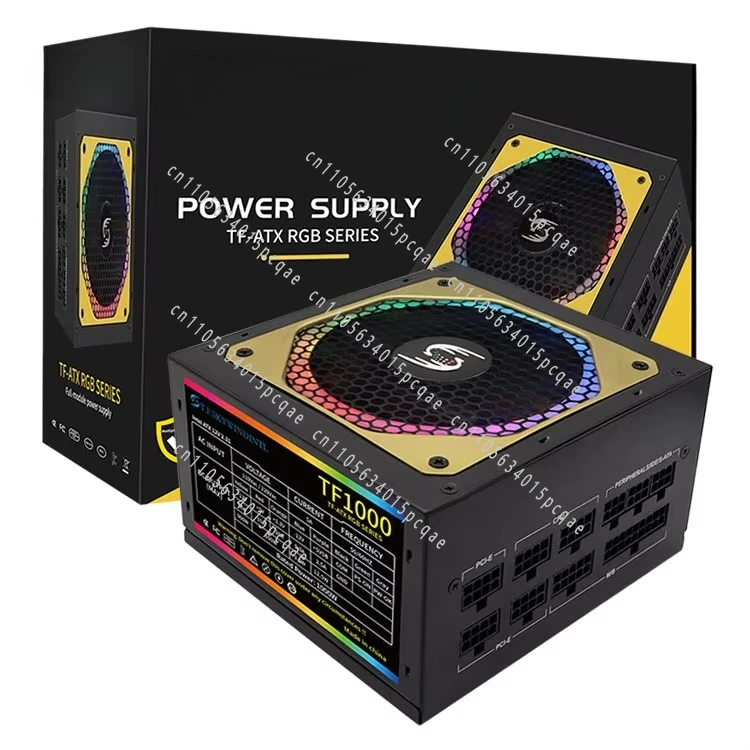 

High efficiency 1000W ATX PC power supply, fully modular 110v/220v desktop gaming computer power supply