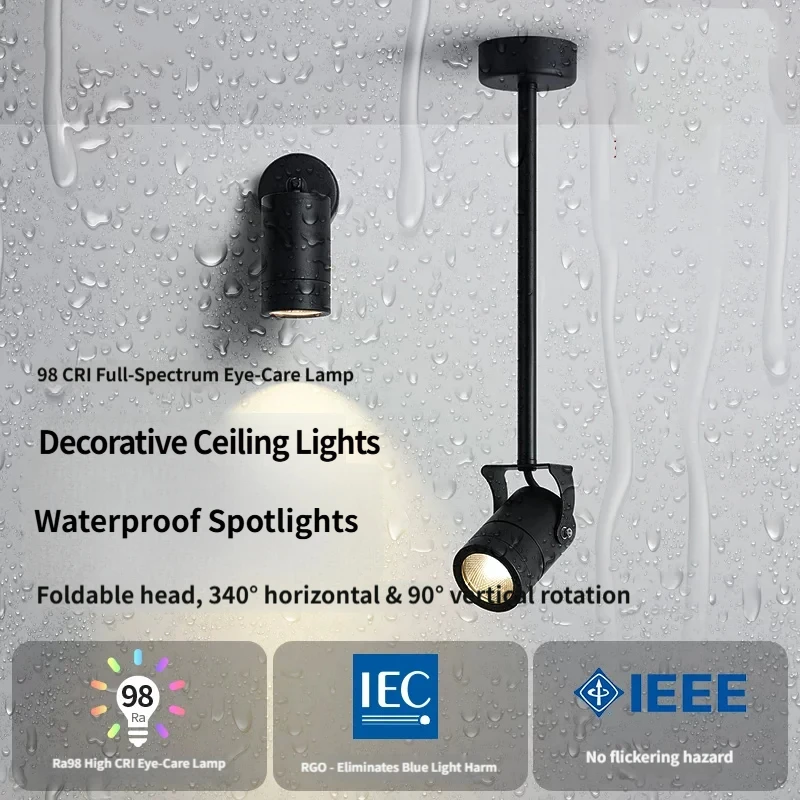 outdoor-ip65-waterproof-led-spotlights-surface-mounted-spot-light-stores-sign-lights-adjustable-angle-long-pole-wall-lamp-cob