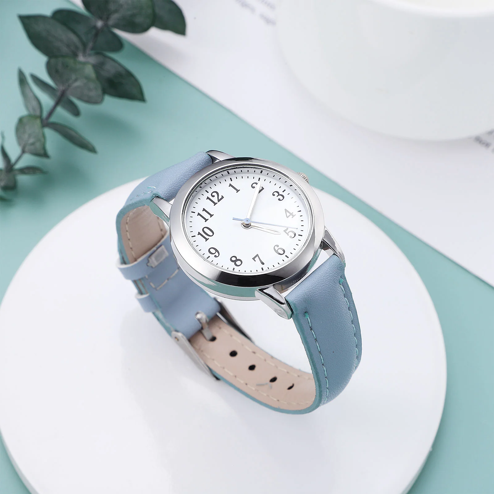 Fashionable Women's Watches Chic Wrist Waterproof Ultra Thin Quartz Girl Pu Casual Lady