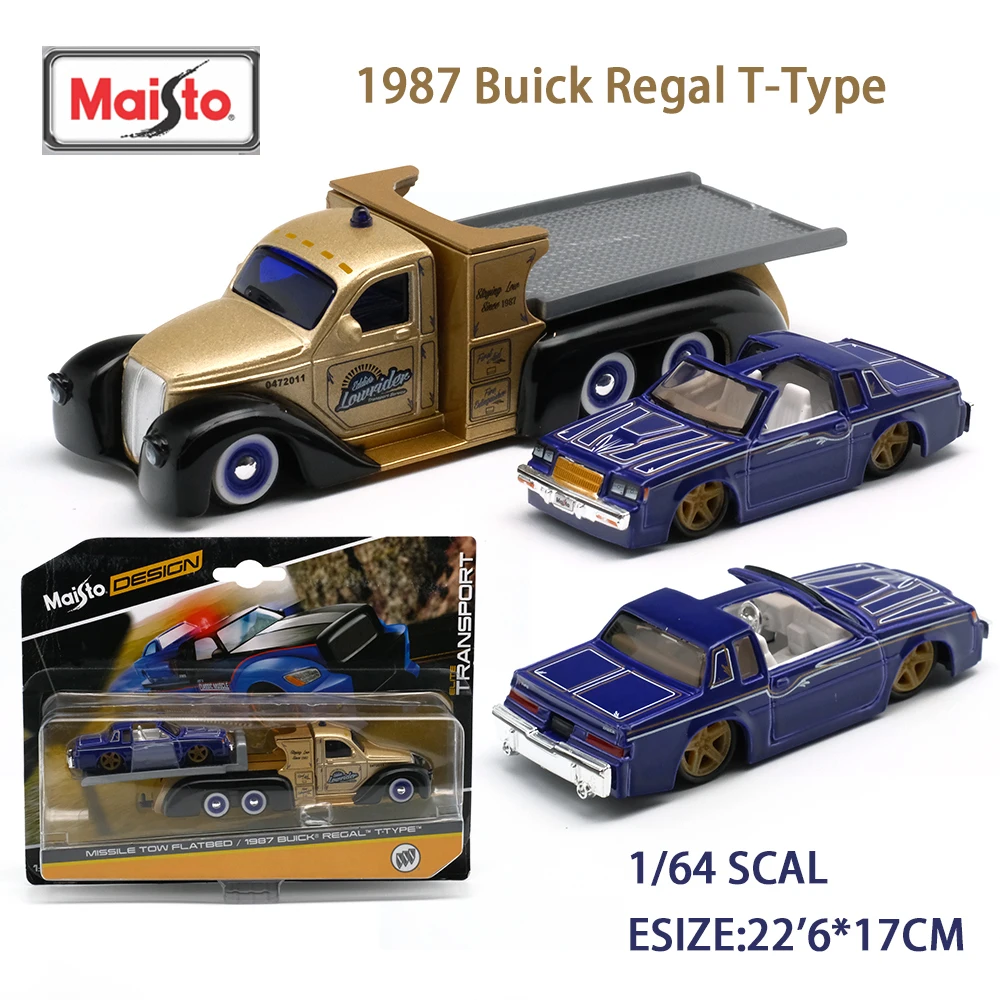 Maisto 1:64 Diecast Alloy Model Car 1/64 Muscle Convertible 1987 Buick T-Ype Transportation Fleet Trailers Ford Bronco Wildtrak