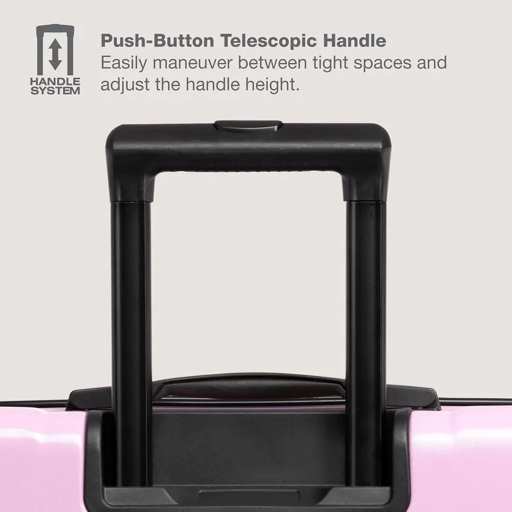 Maleta de mano extensible 22 Red Hardshell Spinner con interior de lavanda