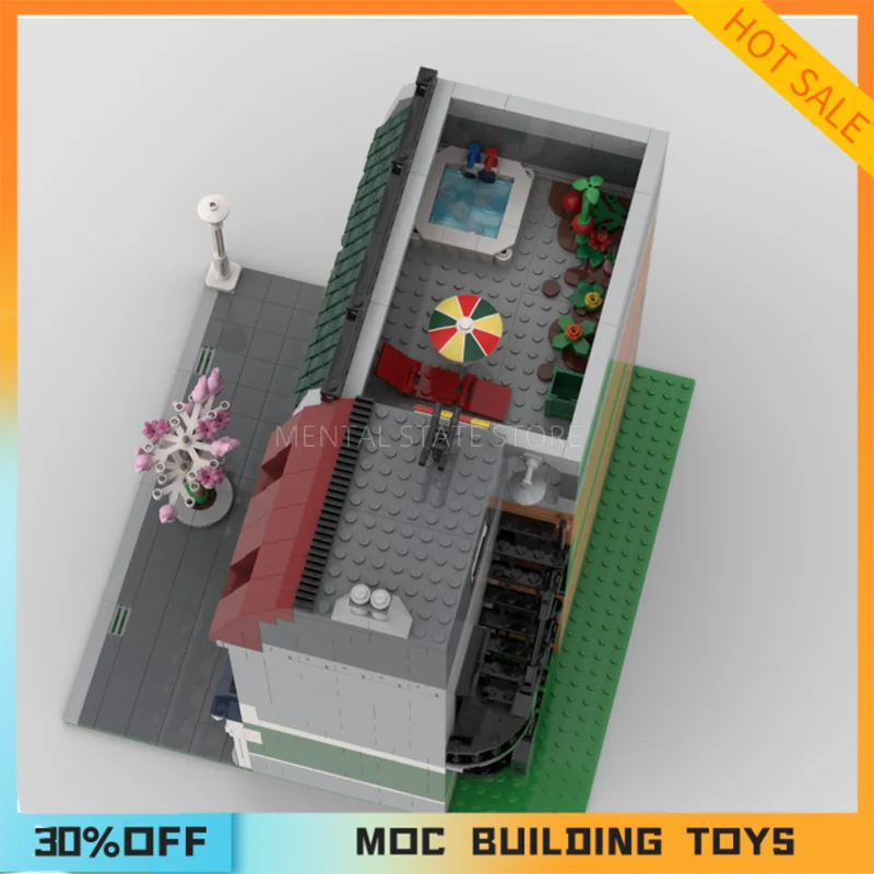 2208 pz personalizzato MOC modulare Burger House & fiorista Building Blocks tecnologia mattoni fai da te assemblaggio creativo giocattoli regali di festa